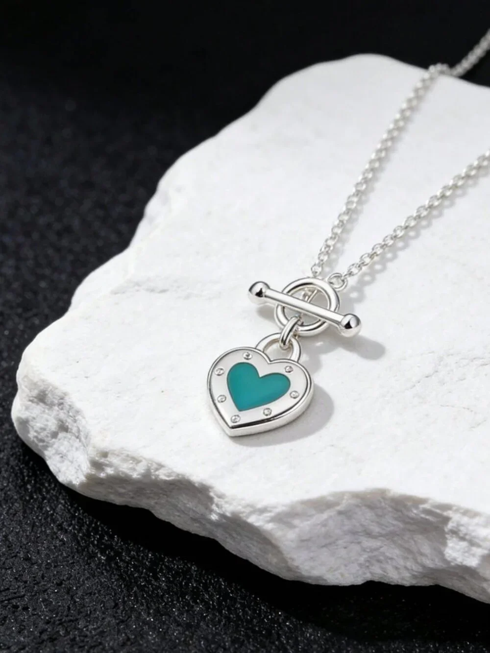 Silver Luxury Minimalist Women's Heart Pendant Necklace
